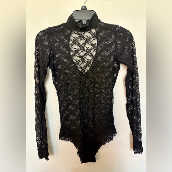 H&M Tops - HM Black Lace Long Sleeve Body Suit Size S perfect whimsiegoth, romantic, femini
